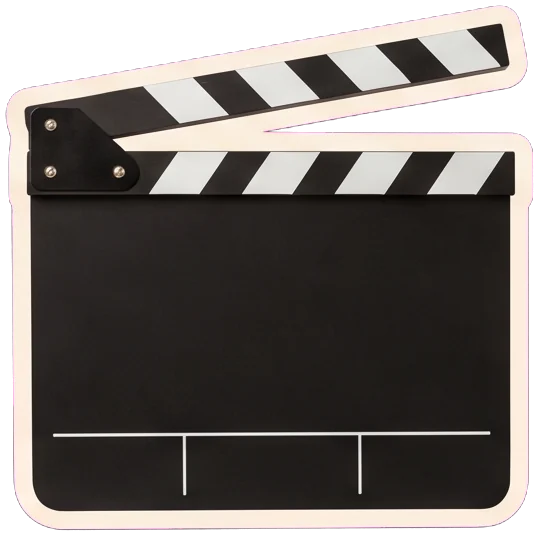 A clapperboard